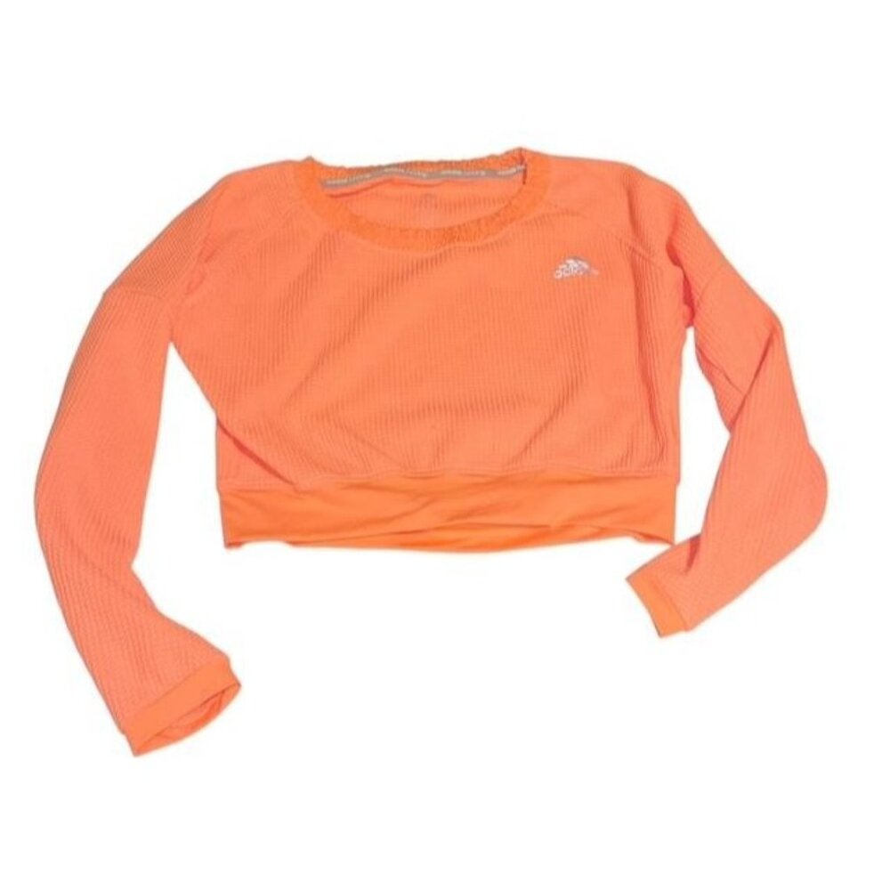 Adidas Running Cozy Pull Cropped Sweatshirt Orange Small NWT